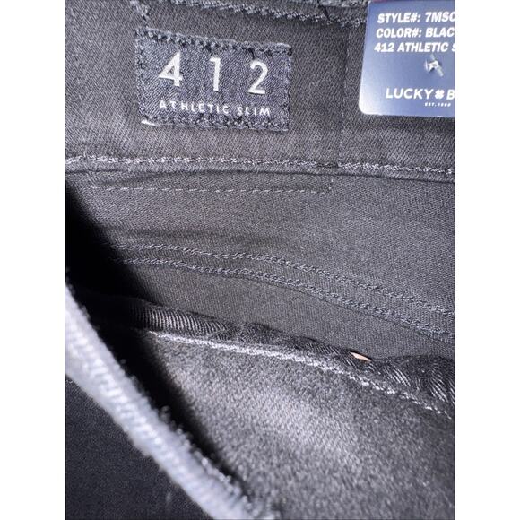NWT LUCKY BRAND MEN'S 412 ATHLETIC SLIM FIT BLACK DENIM JEANS 34/32 - Picture 6 of 7